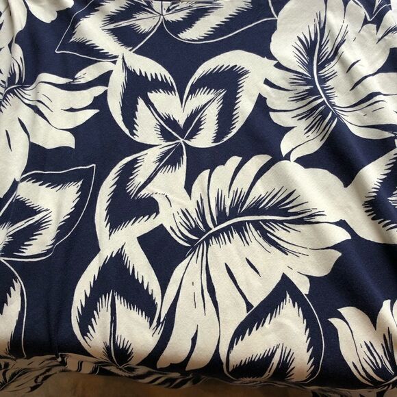 Talbots Petite Long Skirt Navy blue and Cream Hawaiian Print MP - Picture 5 of 6